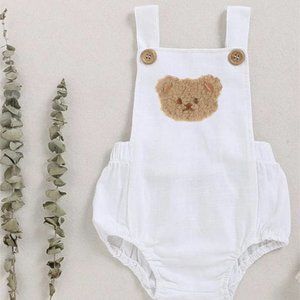 Teddy Bear Boy Girl Romper Dress Outfit Birthday Clothes Bodysuit Beary Shower